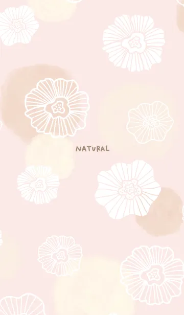 [LINE着せ替え] 花と水彩丸 ベージュ11の画像1