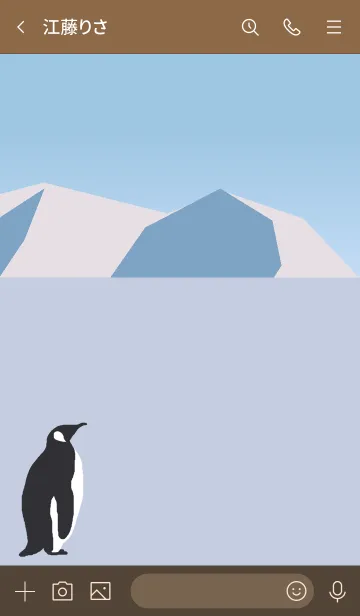 [LINE着せ替え] シンプルペンギン ブラウンスキンver.の画像3