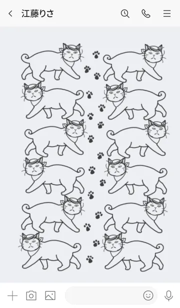 [LINE着せ替え] 福猫・大吉 モノトーンの画像3