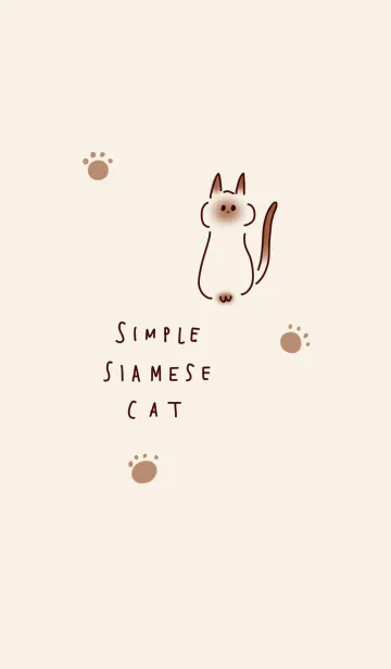 [LINE着せ替え] シンプル シャム猫 ベージュの画像1