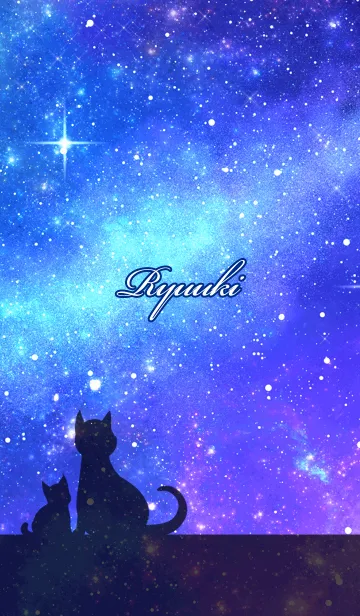 [LINE着せ替え] りゅうき用★星空と猫シルエットの画像1