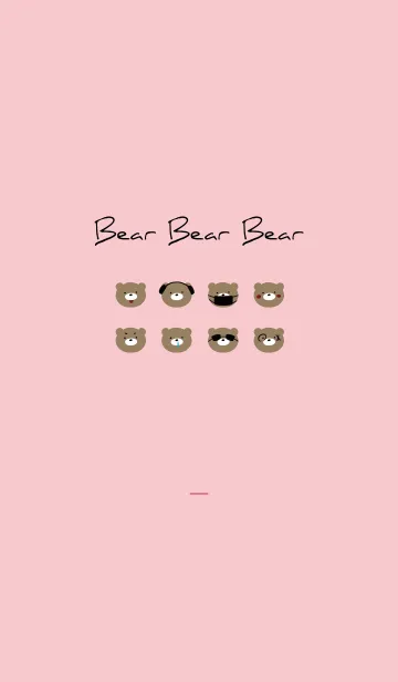 [LINE着せ替え] ピンク: Bear Bear Bearの画像1