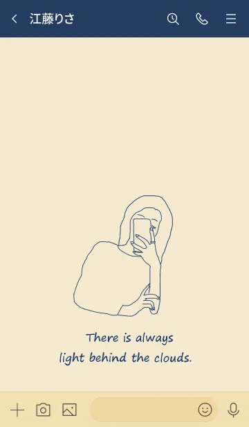 [LINE着せ替え] selfie girl /navy beigeの画像3