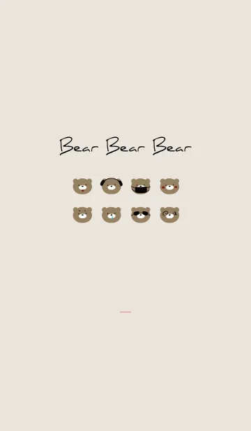 [LINE着せ替え] ベージュとピンク : Bear Bear Bearの画像1