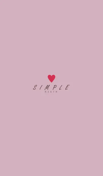 [LINE着せ替え] DUSKY PINK BROWN SIMPLE HEART 19の画像1