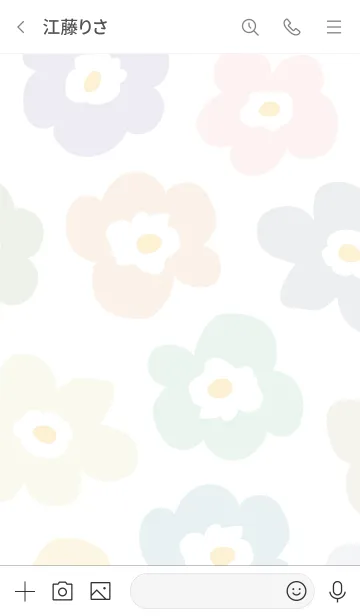 [LINE着せ替え] 北欧風 花 白の画像3