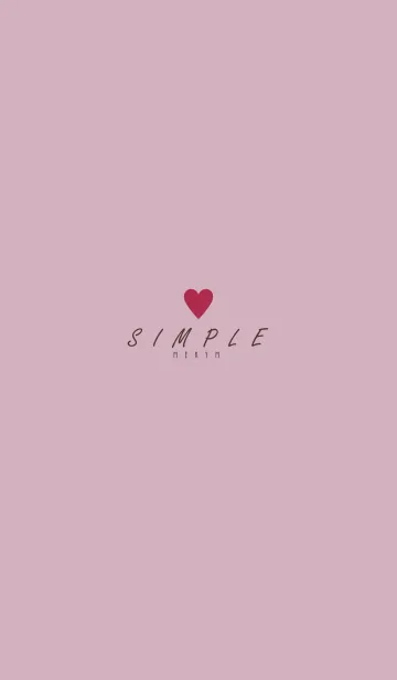 [LINE着せ替え] DUSKY PINK BROWN SIMPLE HEART 20の画像1