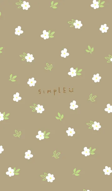 [LINE着せ替え] 白い小花 ブラウン4の画像1