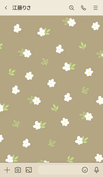 [LINE着せ替え] 白い小花 ブラウン4の画像3