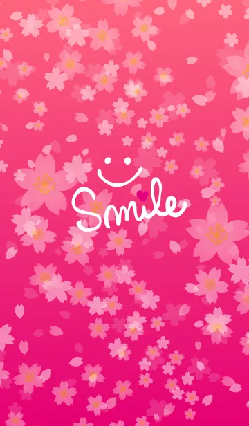 [LINE着せ替え] 桜ピンク-スマイル27-の画像1