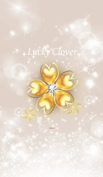 [LINE着せ替え] ボルドー : 幸運を呼ぶゴールド四葉の画像1