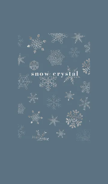 [LINE着せ替え] 大人シンプルラメの雪の結晶 くすみブルーの画像1