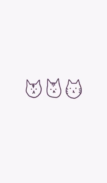 [LINE着せ替え] ゆるーい ねこ とら柄 / むらさきの画像1