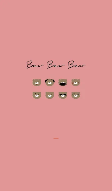 [LINE着せ替え] 赤 : Bear Bear Bearの画像1