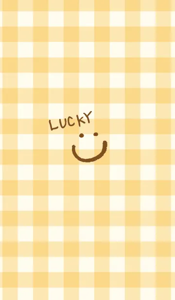 [LINE着せ替え] オレンジ色ギンガムチェック-スマイル15-の画像1