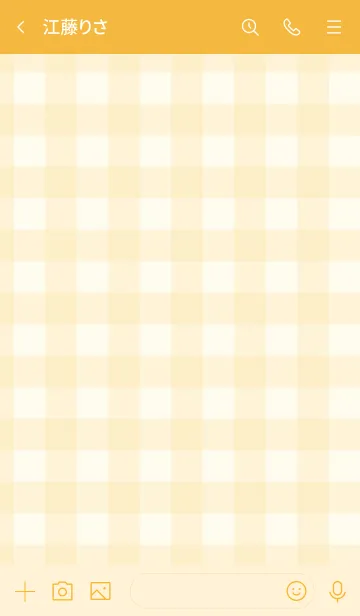 [LINE着せ替え] オレンジ色ギンガムチェック-スマイル15-の画像3