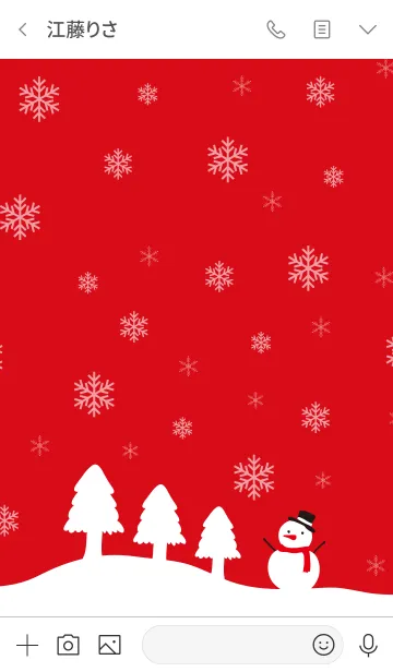 [LINE着せ替え] 雪降る-赤-＠冬特集7の画像3