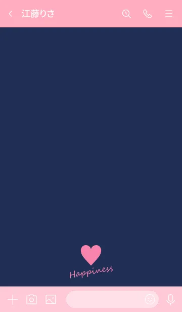 [LINE着せ替え] Small Heart *Navy+Pink 12*の画像3