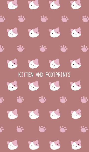 [LINE着せ替え] 子猫ちゃんと足跡の着せかえ ブラウンの画像1