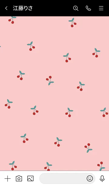 [LINE着せ替え] さくらんぼ / black pinkの画像3