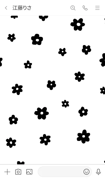 [LINE着せ替え] flower pattern / white blackの画像3