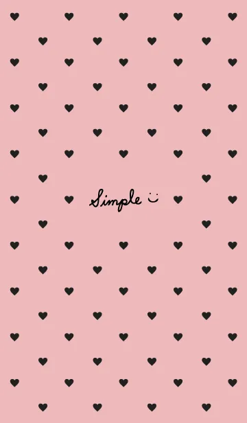 [LINE着せ替え] 黒ハートくすみピンクの画像1