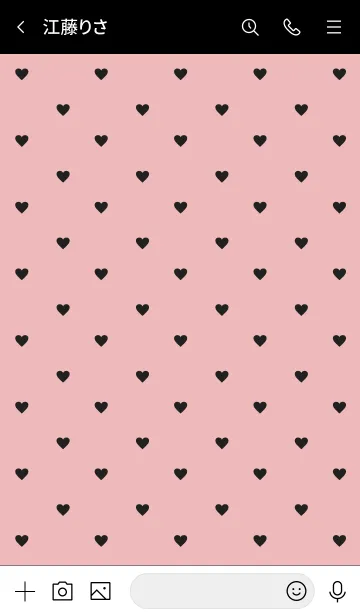[LINE着せ替え] 黒ハートくすみピンクの画像3
