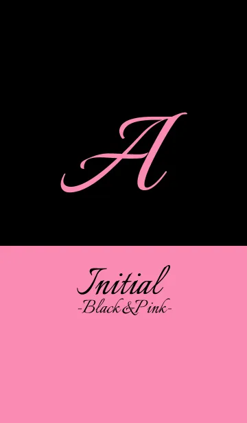 [LINE着せ替え] Initial -A- Black+Pinkの画像1