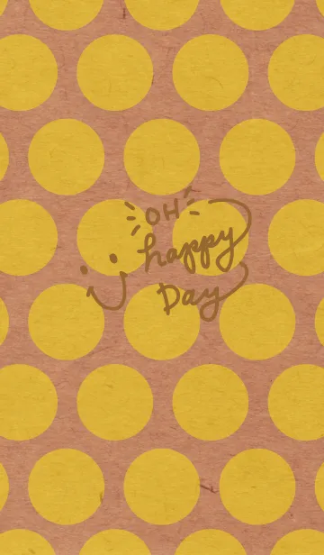 [LINE着せ替え] クラフト紙黄色ドット-スマイル9-の画像1