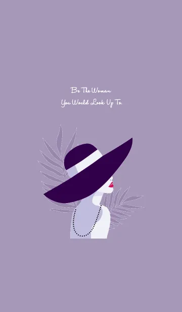 [LINE着せ替え] Beautiful woman with a Hat(Gray purple)の画像1