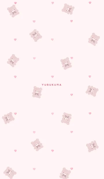 [LINE着せ替え] ゆるくま♡いちごマシュマロの画像1