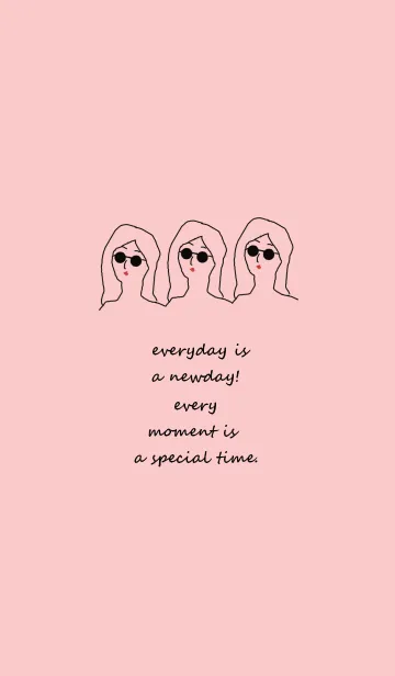 [LINE着せ替え] everyday is a newday (black pink)の画像1