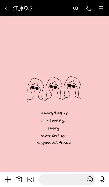 [LINE着せ替え] everyday is a newday (black pink)の画像3