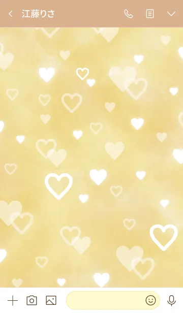 [LINE着せ替え] スマイルベージュ-ハートたくさん26-の画像3