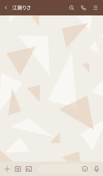 [LINE着せ替え] 三角2色 スマイル ベージュ6の画像3