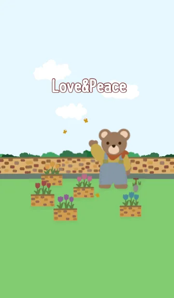 [LINE着せ替え] クマのガーデニング【チューリップ】の画像1