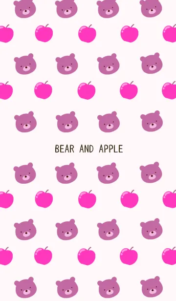 [LINE着せ替え] くまとりんごの着せかえ ピンクの画像1