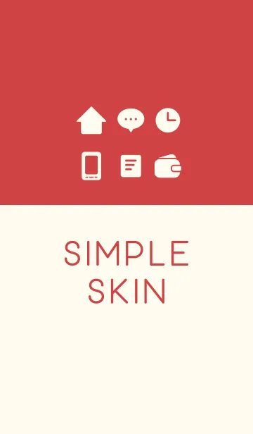 [LINE着せ替え] シンプル着せ替え レッド＆ベージュ02の画像1