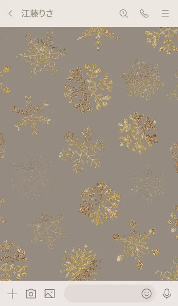 [LINE着せ替え] 大人シンプルゴールドの雪の結晶の画像3