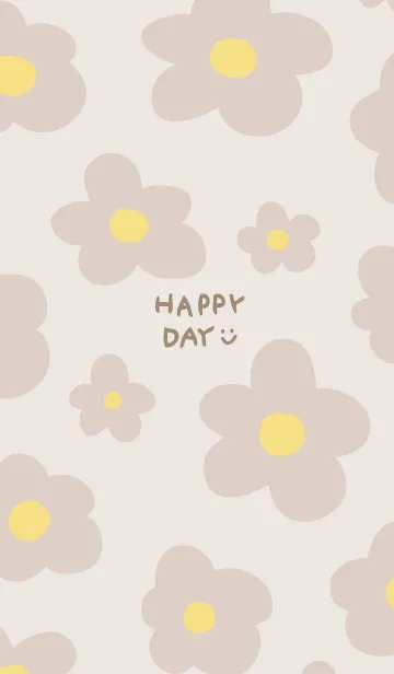 [LINE着せ替え] 北欧風 ベージュお花10の画像1