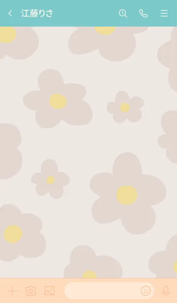 [LINE着せ替え] 北欧風 ベージュお花10の画像3