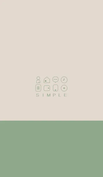 [LINE着せ替え] シンプル（beige green)V.777の画像1