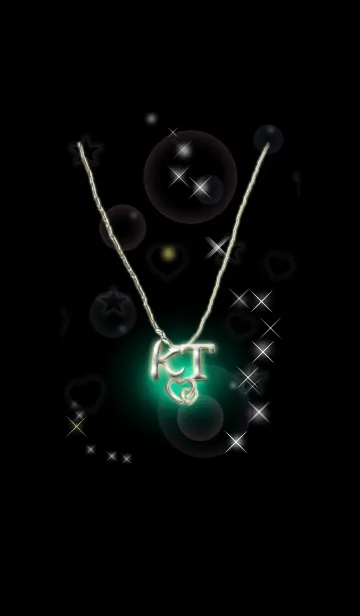 [LINE着せ替え] イニシャル K&T（ブラック2）の画像1