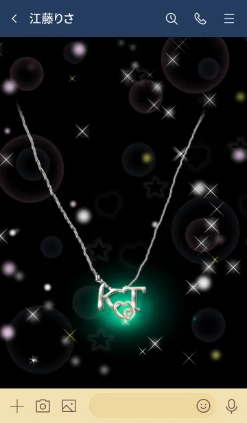 [LINE着せ替え] イニシャル K&T（ブラック2）の画像3