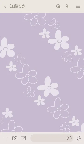 [LINE着せ替え] 手書きのお花 くすみパープル4の画像3