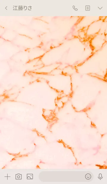 [LINE着せ替え] 大理石柄 SIMPLE MARBLE Pink Beigeの画像3