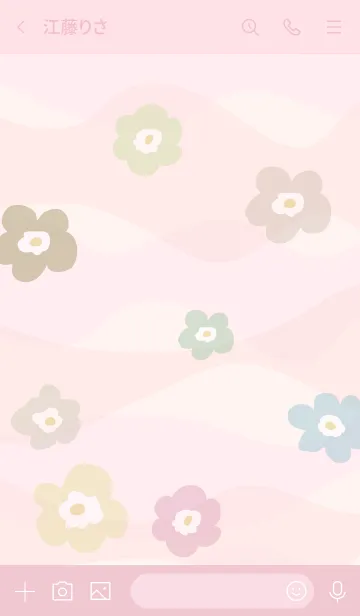 [LINE着せ替え] くすみカラー花々 ピンクの画像3