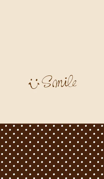 [LINE着せ替え] ベージュ茶水玉スマイル26の画像1