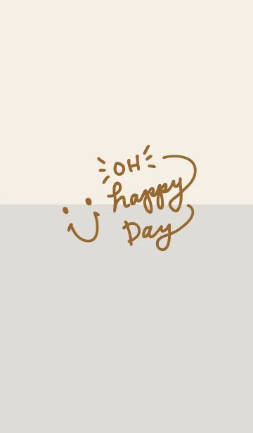 [LINE着せ替え] シンプルスマイル ベージュとグレイッシュ9の画像1