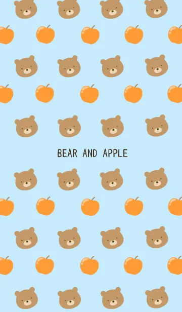 [LINE着せ替え] くまとりんごの着せかえ ライトブルーの画像1